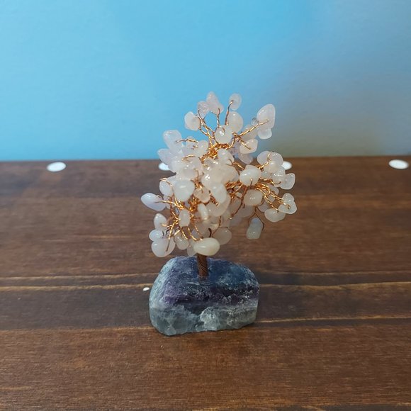 🔥 Sale 🔥 Rose Quartz on Fluorite Gemstone Tree - Final Price - Picture 3 of 7